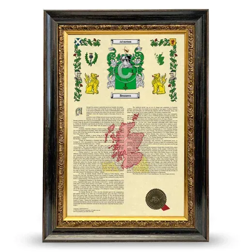 Beauers Armorial History Framed - Heirloom