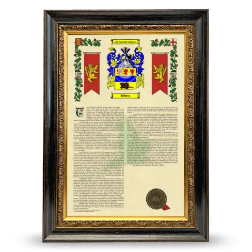 Bebers Armorial History Framed - Heirloom