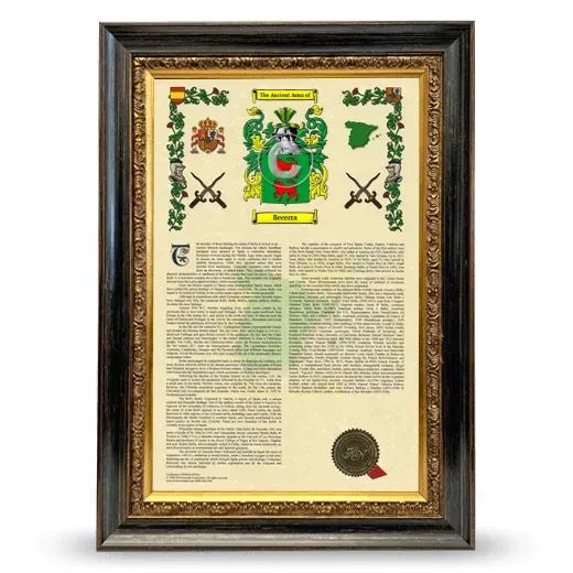 Becerra Armorial History Framed - Heirloom