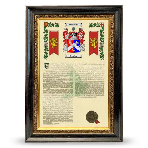 Beckford Armorial History Framed - Heirloom
