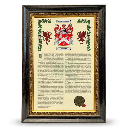 Bedward Armorial History Framed - Heirloom