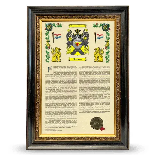 Beerman Armorial History Framed - Heirloom