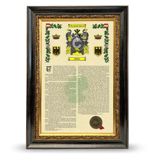 Behen Armorial History Framed - Heirloom