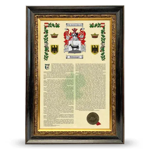 Beiswanger Armorial History Framed - Heirloom