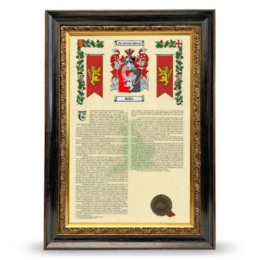 Bellar Armorial History Framed - Heirloom