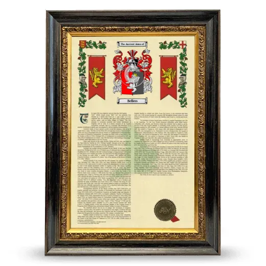 Bellers Armorial History Framed - Heirloom