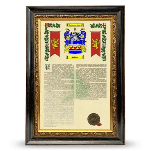 Bellian Armorial History Framed - Heirloom