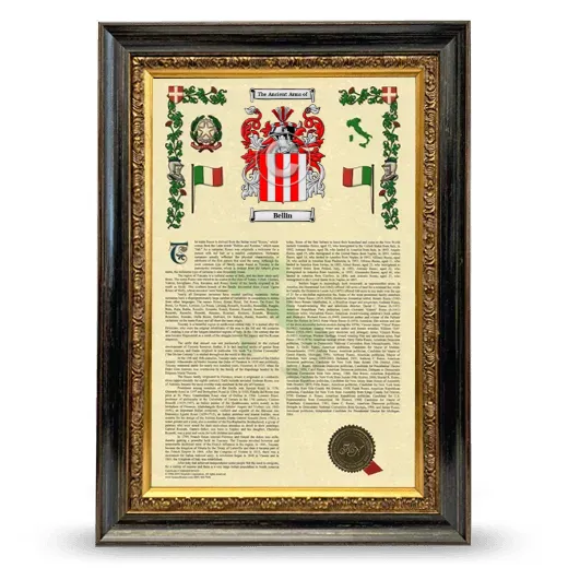 Bellin Armorial History Framed - Heirloom