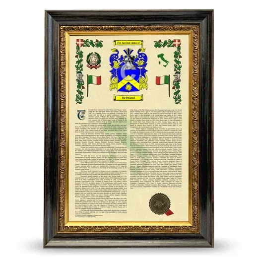 Beltrami Armorial History Framed - Heirloom