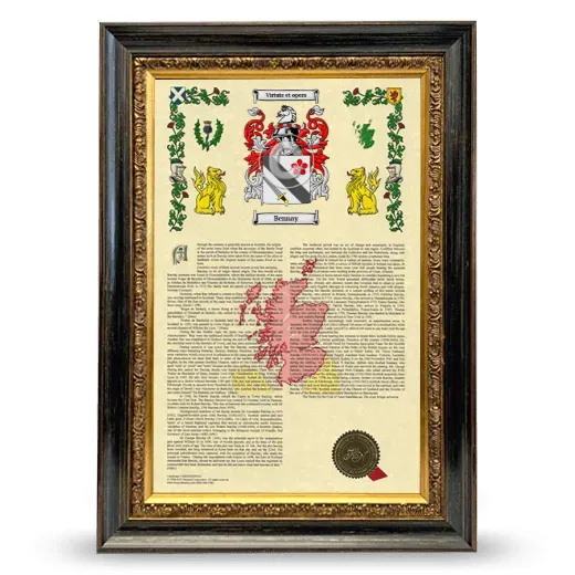 Bennay Armorial History Framed - Heirloom