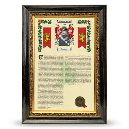 Bentien Armorial History Framed - Heirloom
