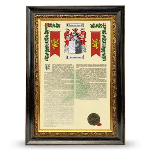 Bermingham Armorial History Framed - Heirloom