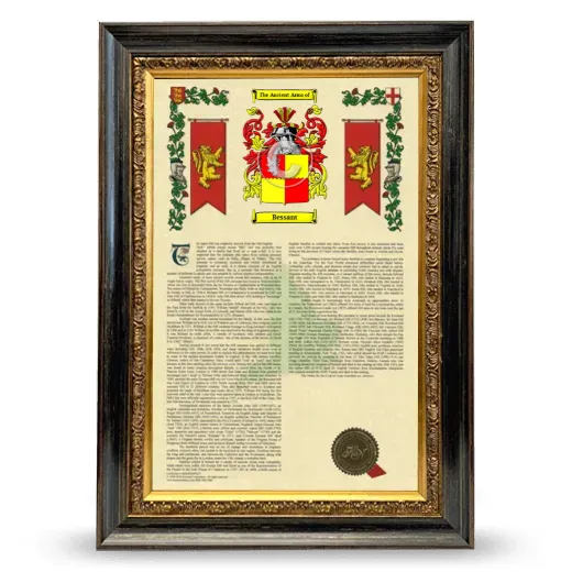 Bessant Armorial History Framed - Heirloom