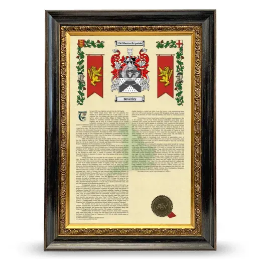 Beverley Armorial History Framed - Heirloom
