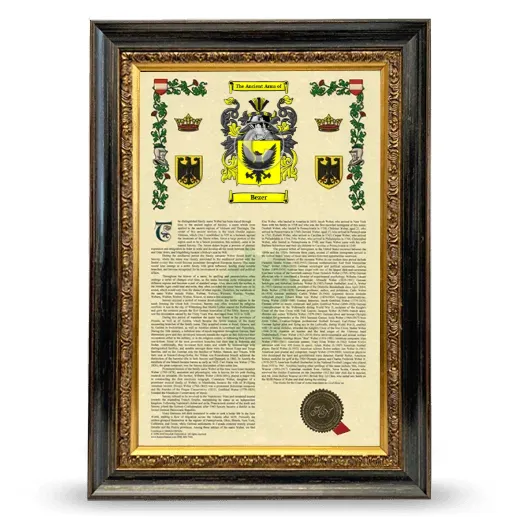 Bezer Armorial History Framed - Heirloom