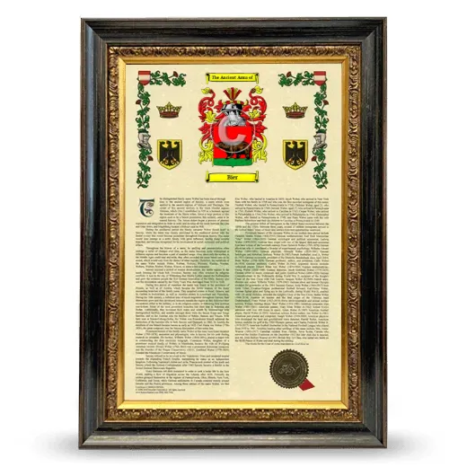 Bier Armorial History Framed - Heirloom