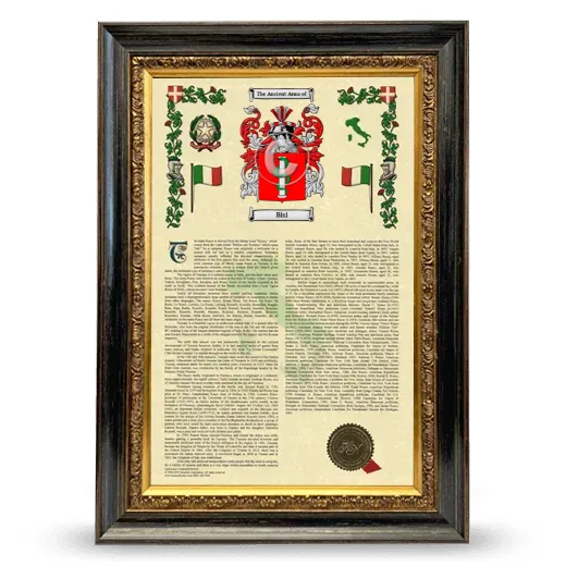 Bisi Armorial History Framed - Heirloom