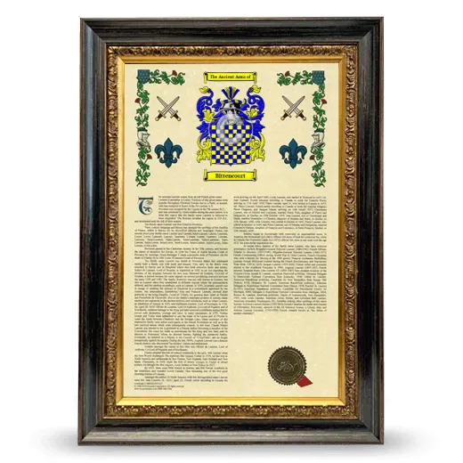 Bittencourt Armorial History Framed - Heirloom