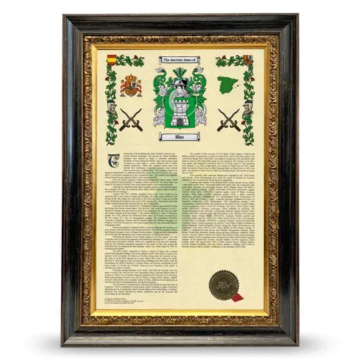 Blas Armorial History Framed - Heirloom