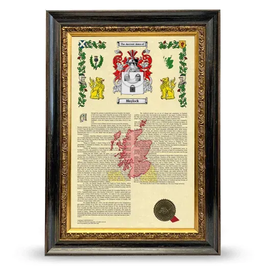 Blaylock Armorial History Framed - Heirloom