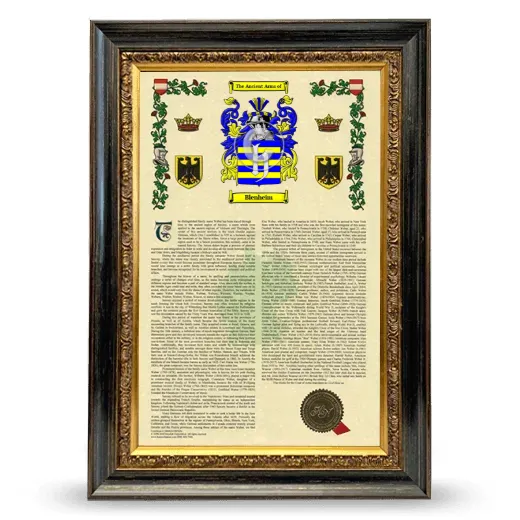 Blenheim Armorial History Framed - Heirloom