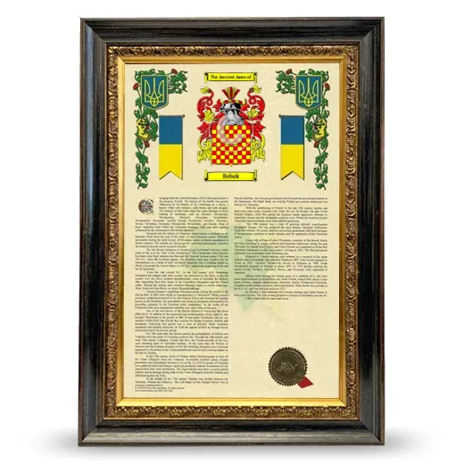 Bobak Armorial History Framed - Heirloom