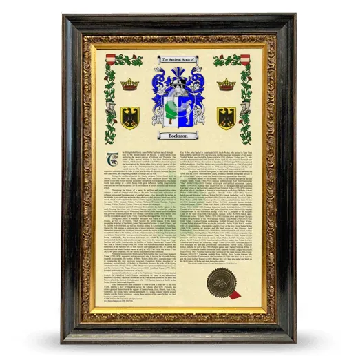 Bockman Armorial History Framed - Heirloom