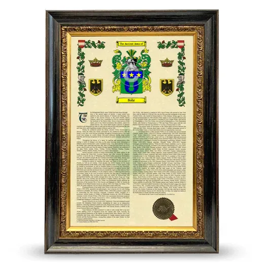 Bohr Armorial History Framed - Heirloom
