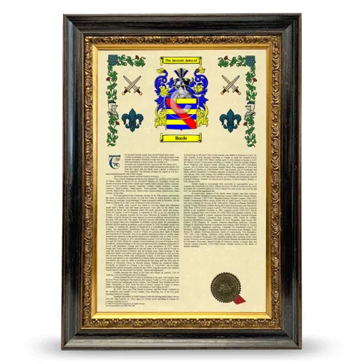 Borde Armorial History Framed - Heirloom