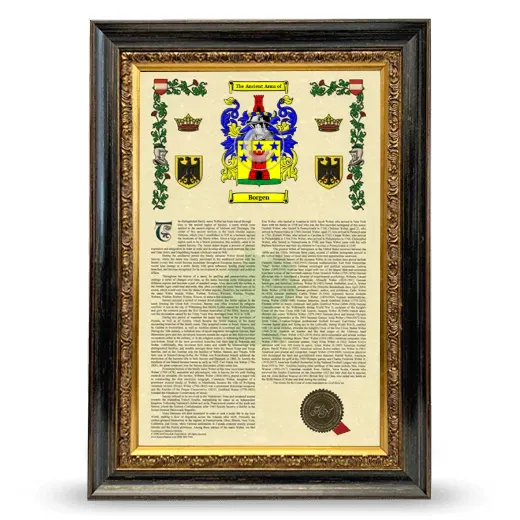 Borgen Armorial History Framed - Heirloom