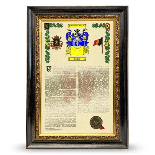 Borges Armorial History Framed - Heirloom