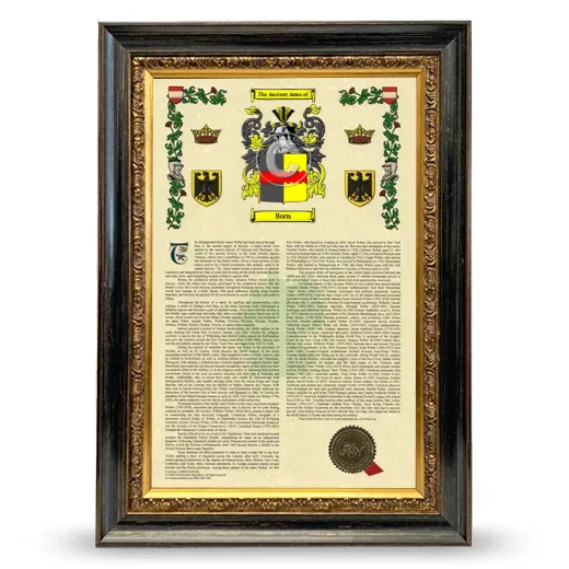 Born Armorial History Framed - Heirloom
