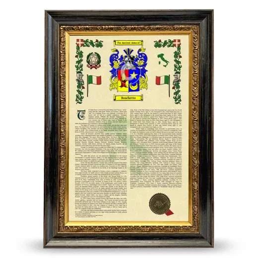 Boschetto Armorial History Framed - Heirloom