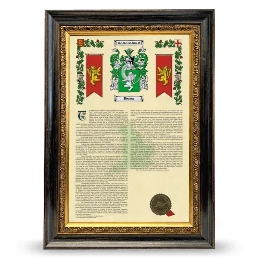 Boston Armorial History Framed - Heirloom