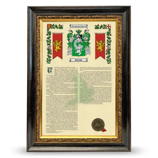 Bostone Armorial History Framed - Heirloom