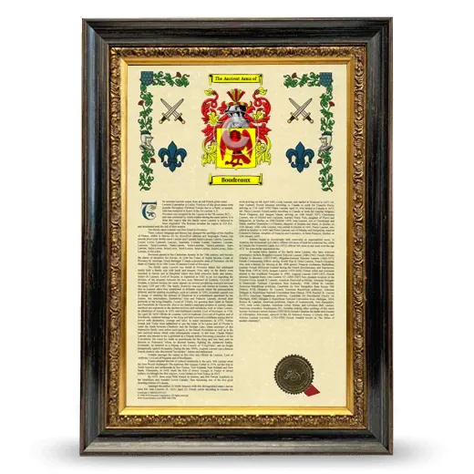 Boudreaux Armorial History Framed - Heirloom