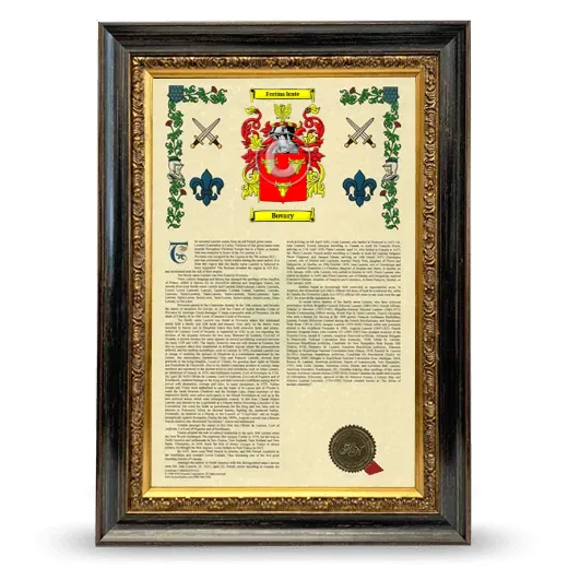 Bovary Armorial History Framed - Heirloom