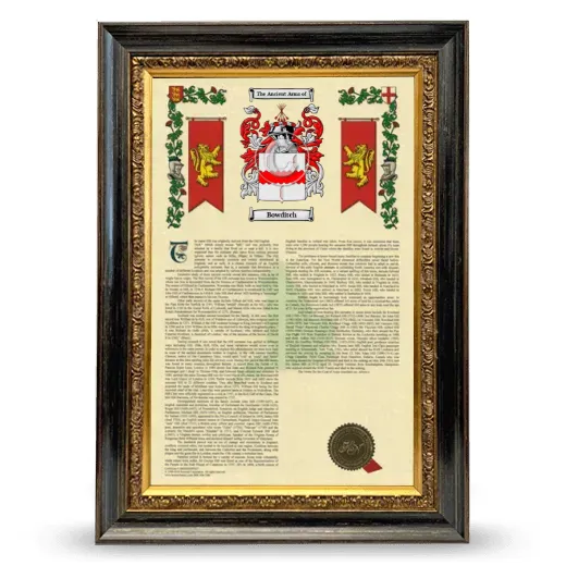 Bowditch Armorial History Framed - Heirloom