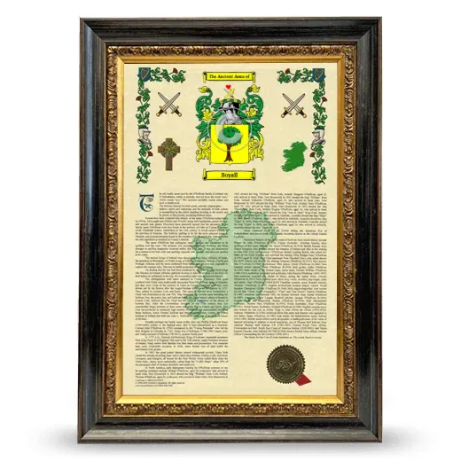 Boyall Armorial History Framed - Heirloom