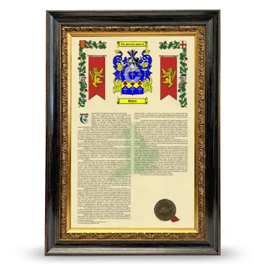 Boyte Armorial History Framed - Heirloom