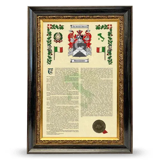 Bracamonte Armorial History Framed - Heirloom