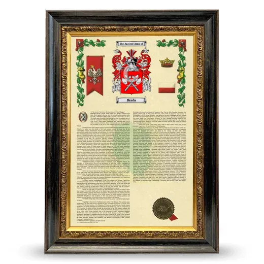 Brada Armorial History Framed - Heirloom