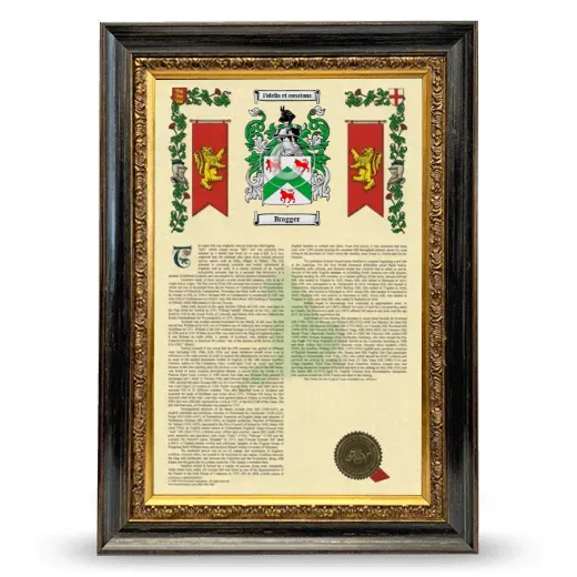 Bragger Armorial History Framed - Heirloom