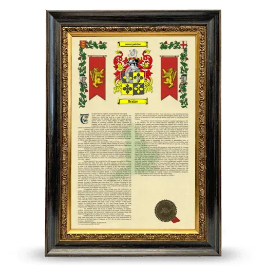 Braize Armorial History Framed - Heirloom