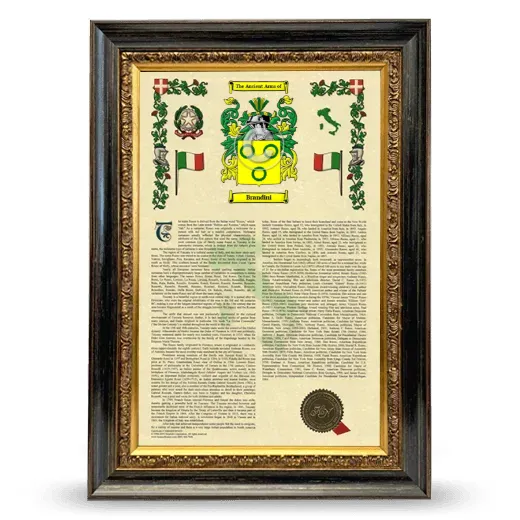 Brandini Armorial History Framed - Heirloom