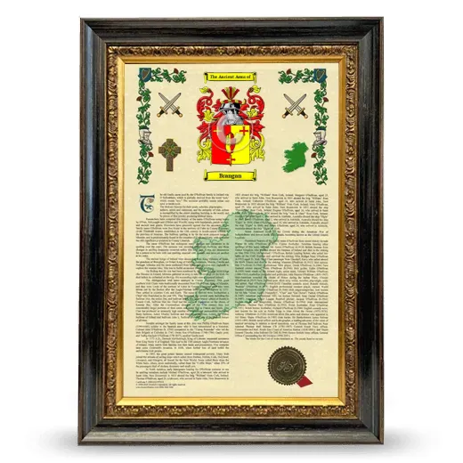 Brangan Armorial History Framed - Heirloom