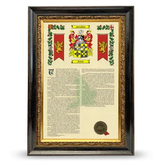 Braser Armorial History Framed - Heirloom