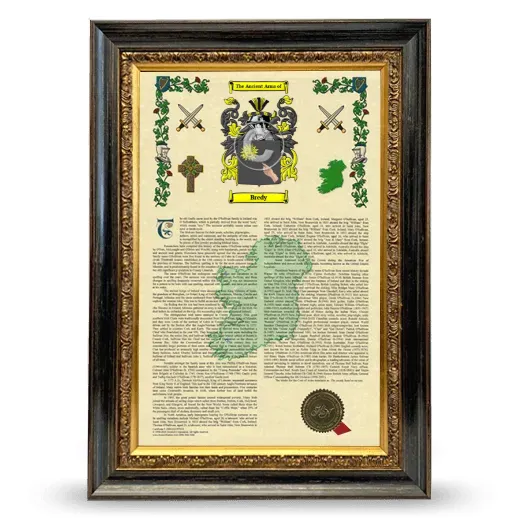 Bredy Armorial History Framed - Heirloom