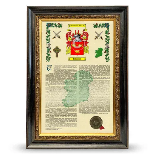 Brianson Armorial History Framed - Heirloom