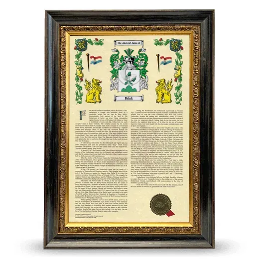 Brink Armorial History Framed - Heirloom